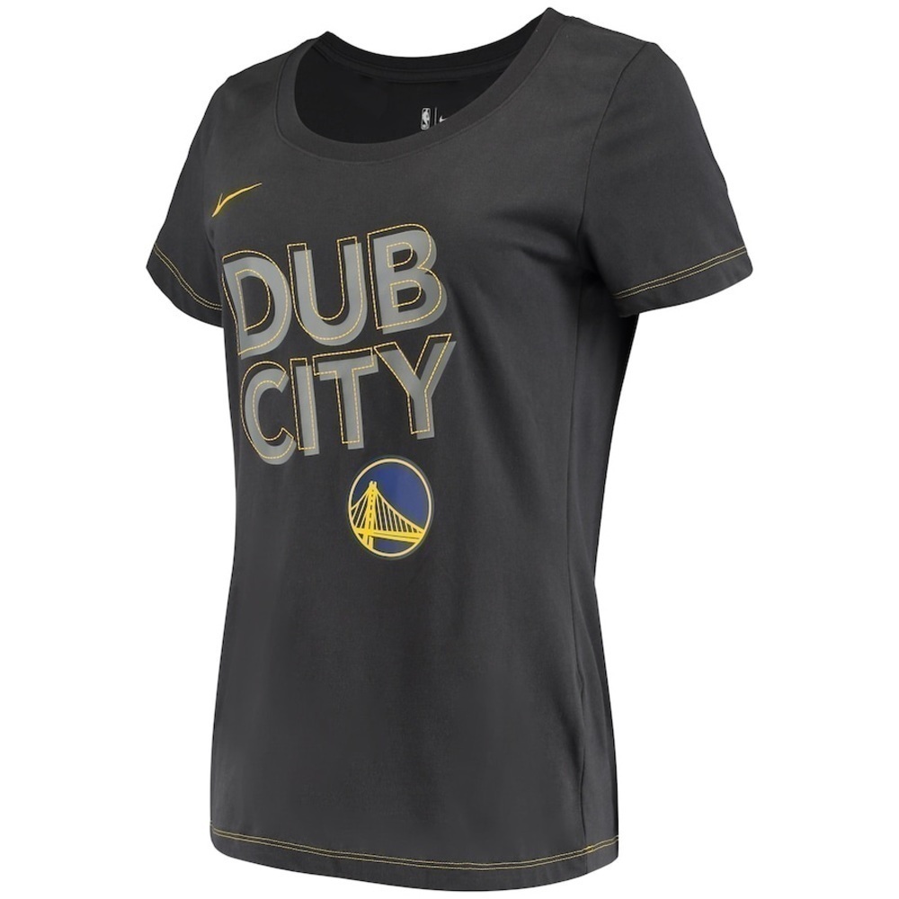Nike Women's NBA GSW Golden State Warriors Dub City Short Sleeve T-Shirt M Grey